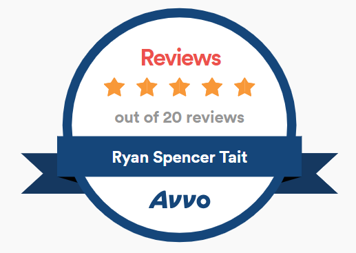 Avvo five-star client reviews badge — Ryan Tait