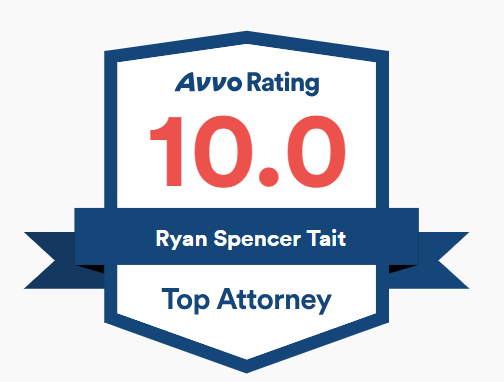 Avvo 10.0 Top Attorney rating badge — Ryan Tait