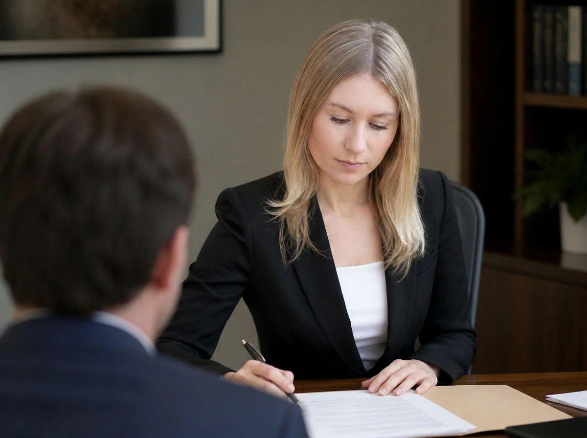 Nova Law Group attorney reviewing legal documents with a client